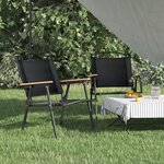 vidaXL Chaises de camping lot de 2 Noir 54x55x78 cm Tissu Oxford