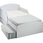 Lit pour enfants Blanc avec tiroirs de rangement sous le lit pour matelas 140cm x 70cm