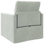vidaXL Canapé-lit avec coussin Gris clair 74 x 77 x 81 cm Velours