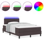 vidaXL Lit à ressorts avec matelas Marron foncé 120 x 190 cm tissu