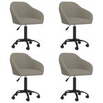 vidaXL Chaises pivotantes à manger lot de 4 gris clair velours