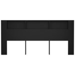 vidaXL Armoire de tête de lit Noir 220x18 5x104 5 cm