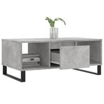 vidaXL Table basse Gris béton 90x50x36 5 cm Bois d'ingénierie