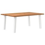vidaXL Table à manger avec bord naturel bois de chêne massif rectangulaire