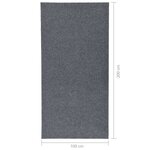 Vidaxl tapis 100x200 cm gris