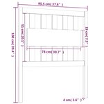 vidaXL Tête de lit Gris 95 5x4x100 cm Bois massif de pin
