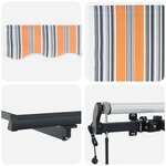 vidaXL Auvent Rétractable Multicolore 600 × 300 cm Tissu et Aluminium