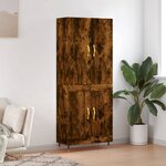 vidaXL Buffet haut Chêne fumé 69 5x34x180 cm Bois d'ingénierie