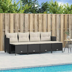 vidaXL Salon de jardin 5 Pièces avec coussins noir résine tressée