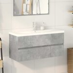 vidaXL Ensemble de meubles de salle de bain 2 Pièces gris béton