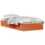 vidaXL Cadre de lit ottoman avec rangement Brun Ciré 90 x 200 cm