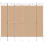 vidaXL Paravent à 6 panneaux Beige 240 x 220 cm Tissu