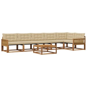 vidaXL Ensemble de canapés d'extérieur 7 Pièces Naturel et Beige