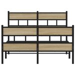 vidaXL Cadre de lit en métal sans matelas chêne sonoma 120x190 cm