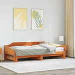 vidaXL Lit de jour et lit gigogne sans matelas 90x200 cm bois massif