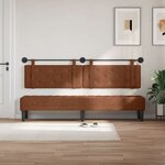 vidaXL Tête de lit suspendue Avec lumière LED Marron PU antique