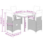 vidaXL Ensemble de bistro de jardin 5 Pièces coussins marron poly rotin