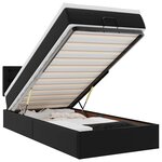 VidaXL Lit ottoman avec matelas noir 100x200 cm similicuir