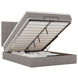 VidaXL Cadre de lit ottoman avec matelas taupe 140x200 cm tissu