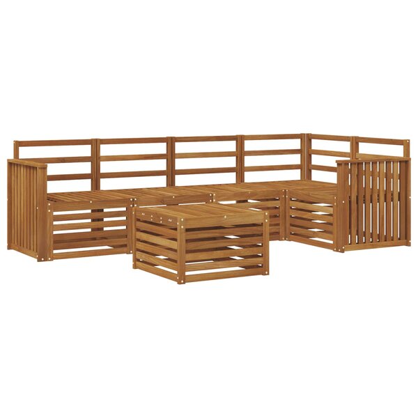 vidaXL Ensemble de canapés d'extérieur 6 pc Naturel Polyester