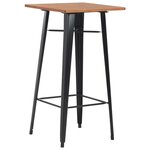 vidaXL Mobilier de bar 3 Pièces Acier Noir