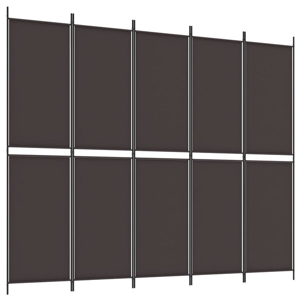 vidaXL Cloison de séparation 6 panneaux Marron 300x220 cm Tissu
