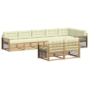 vidaXL Ensemble de canapés d'extérieur 8 pc Blanc et crème Polyester