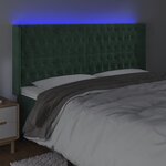 vidaXL Tête de lit à LED Vert foncé 203x16x118/128 cm Velours