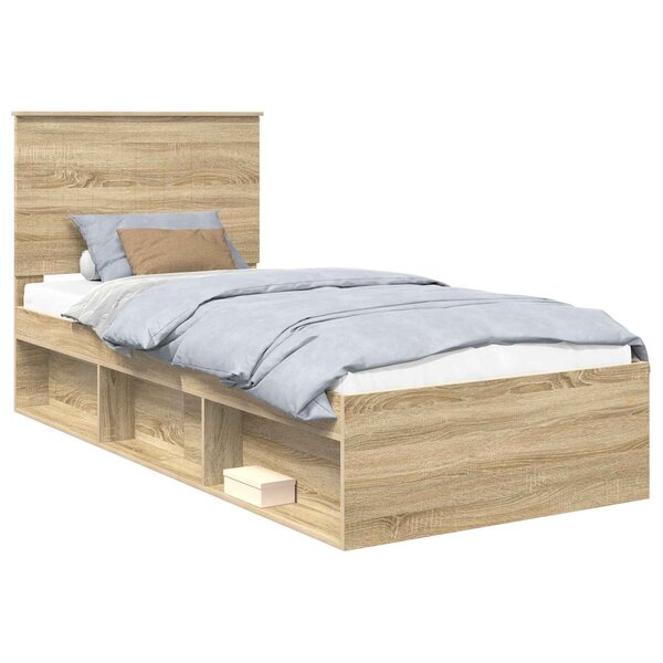 vidaXL Cadre de lit Sonoma 90 x 190 cm Bois de pin massif