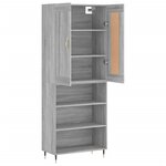 vidaXL Buffet haut Sonoma gris 69 5x34x180 cm Bois d'ingénierie