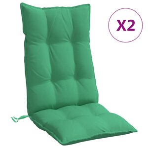 vidaXL Coussins de chaise à dossier haut lot de 2 vert tissu oxford
