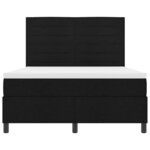 vidaXL Lit à ressorts avec matelas Noir 140 x 190 cm tissu