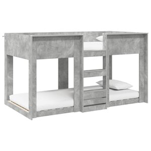 vidaXL Lit Superposé pour Enfants Gris béton 100 x 200 cm