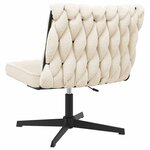 vidaXL Chaise pivotante de bureau crème bouclé comme de la laine tissu