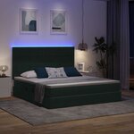 vidaXL Lit avec rangement et LED Vert foncé 160 x 200 cm Velours