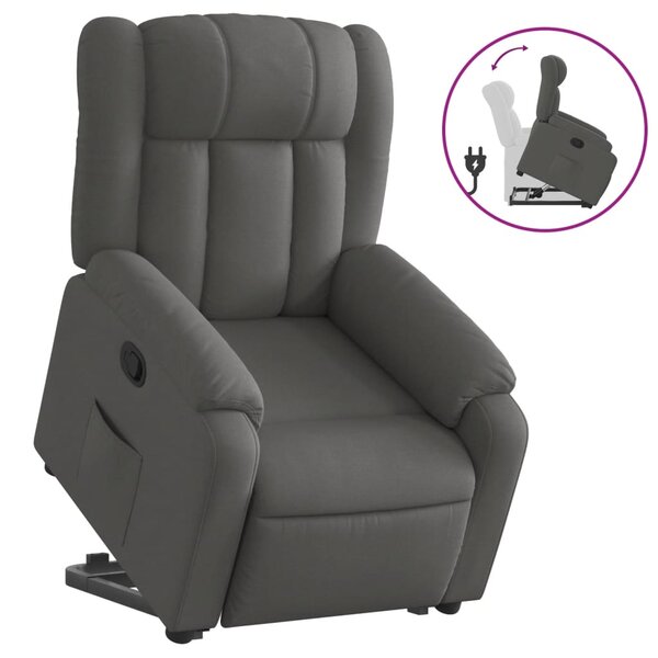 vidaXL Fauteuil inclinable Gris foncé Tissu