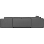 Canapé d'angle panoramique convertible - 7 places - INDIAN - Tissu 100  polyester - Gris - 360 x 228 cm