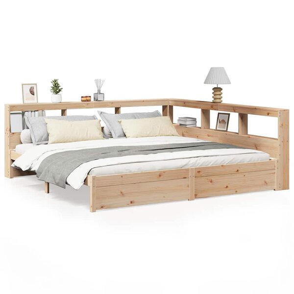 vidaXL Lit bibliothèque sans matelas 180x200 cm bois massif de pin