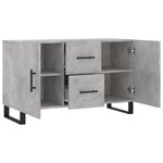 vidaXL Buffet gris béton 100x36x60 cm bois d'ingénierie