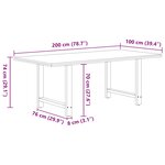 vidaXL Table à manger marron clair bois de chêne massif rectangulaire