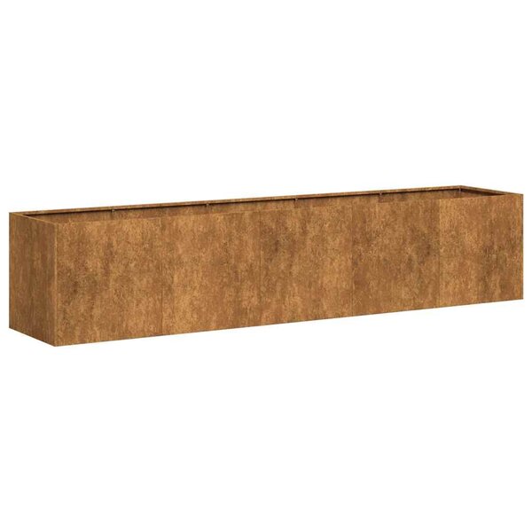 vidaXL Jardinière rouillé 200x40x40 cm acier inoxydable