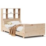 vidaXL Lit bibliothèque sans matelas 90x190 cm bois massif