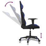 vidaXL Chaise de jeu Noir et bleu Similicuir