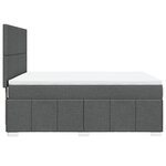vidaXL Sommier à lattes de lit avec matelas Gris foncé 140x190cm Tissu