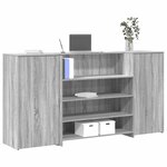 vidaXL Bureau de réception sonoma gris 200x50x103 5 cm bois ingénierie