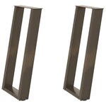 vidaXL Pieds de table console en U  2 pièces  acier naturel  28 x (72-73) cm