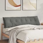 vidaXL Coussin de Dos Gris foncé 180 x 50 cm Tissu en microfibre