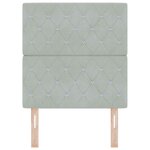 vidaXL Tête de Lit LED Argyle Manuel Gris clair 80 cm Velours