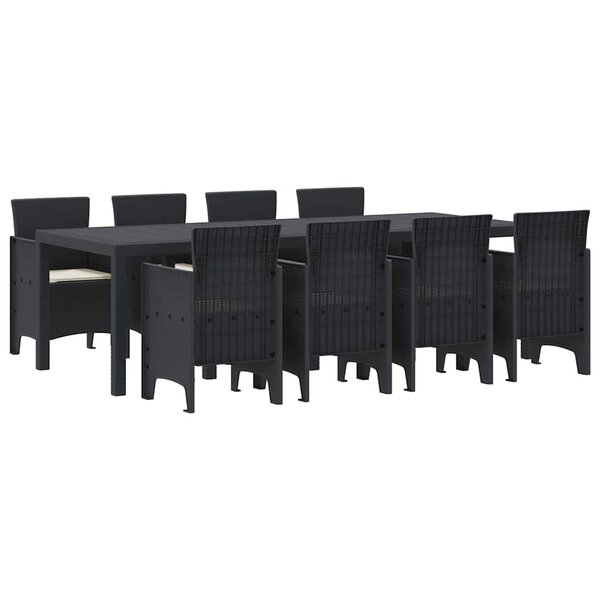 vidaXL Ensemble de salle à manger pour jardin 9 Pièces Anthracite