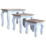 vidaXL Ensemble de tables gigognes 3 Pièces bois d'acajou massif